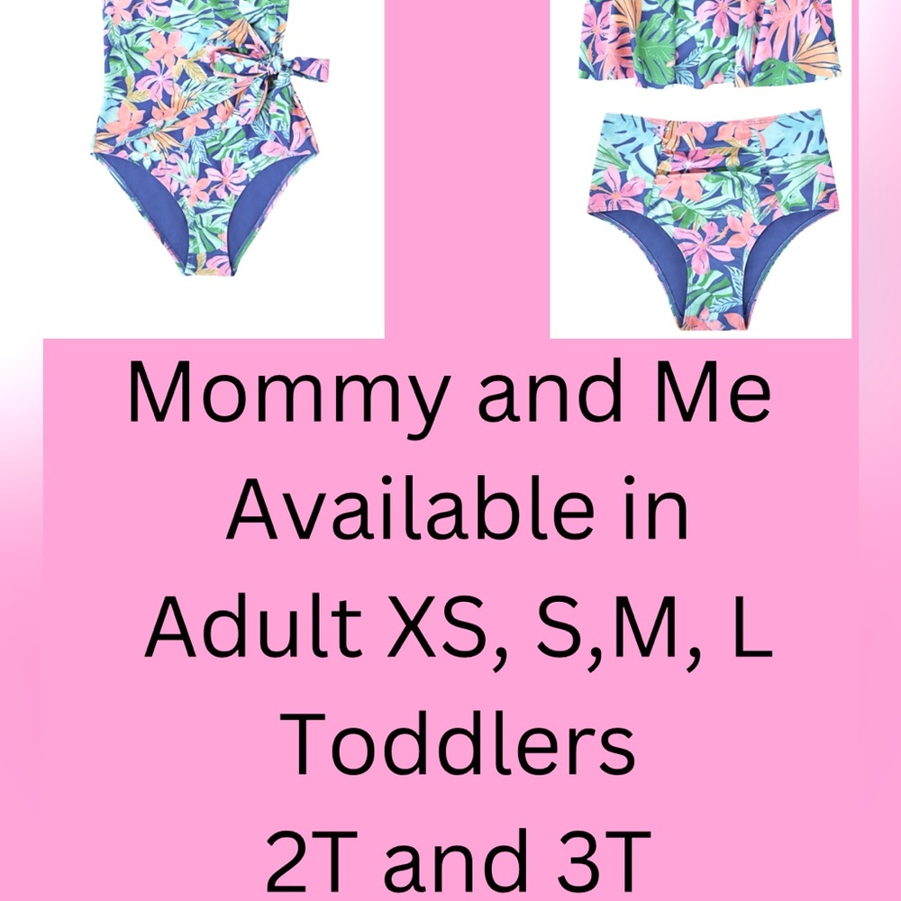 Toddler 3T two piece flounce top swim set NEW